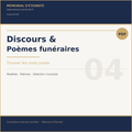 Discours & Poèmes funéraires — Trouver les mots justes